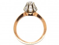 14ct Gold Solitaire Diamond Ring with Diamond Sides