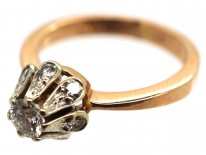 14ct Gold Solitaire Diamond Ring with Diamond Sides