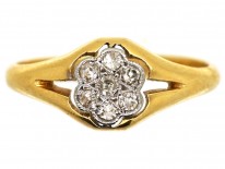 Edwardian 18ct Gold Diamond Cluster Ring