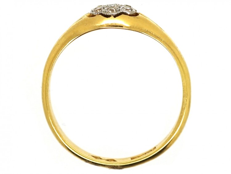 Edwardian 18ct Gold Diamond Cluster Ring