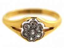 Edwardian 18ct Gold Diamond Cluster Ring