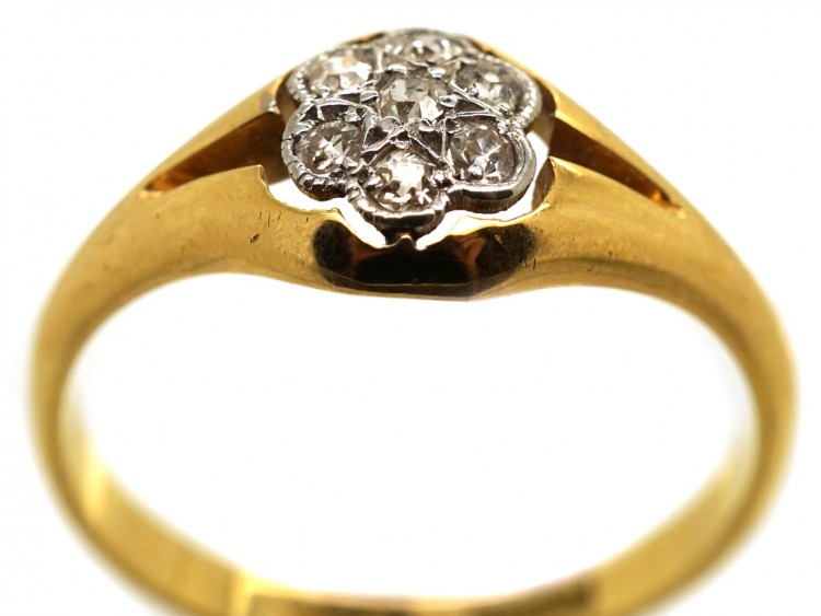 Edwardian 18ct Gold Diamond Cluster Ring