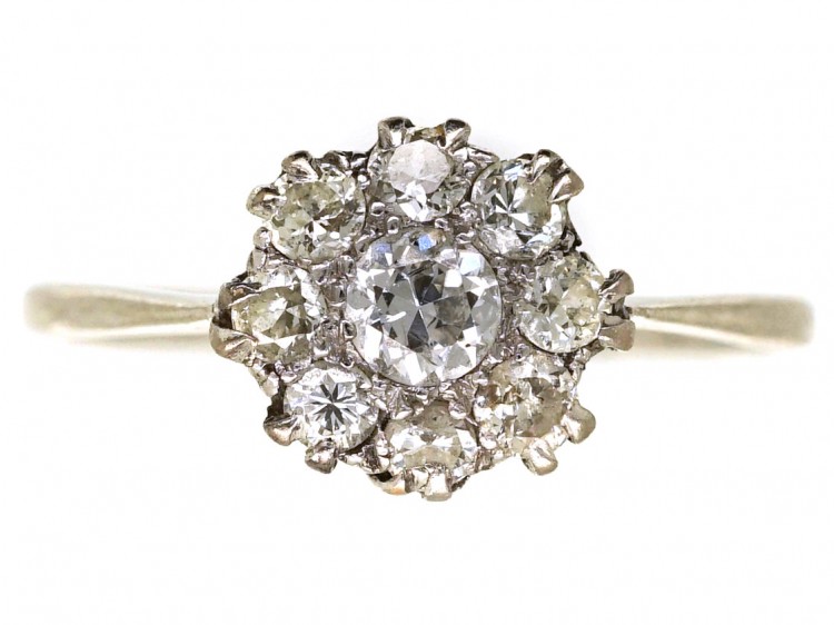 18ct White Gold & Diamond Cluster Ring