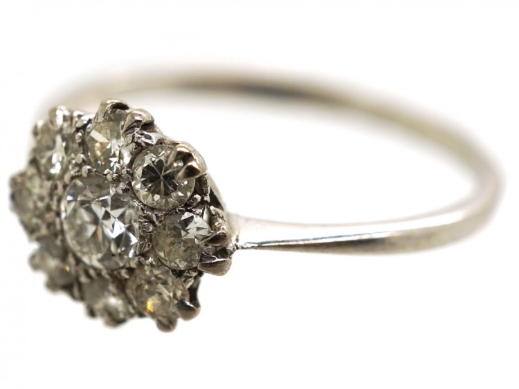 18ct White Gold & Diamond Cluster Ring