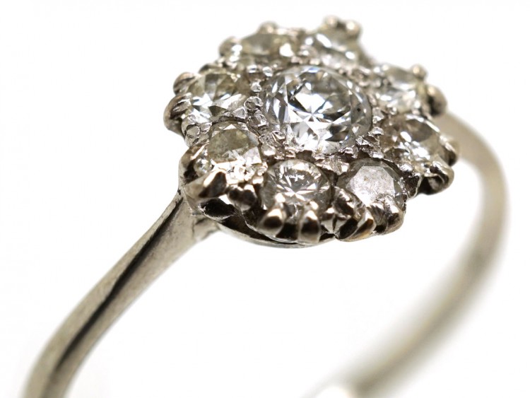 18ct White Gold & Diamond Cluster Ring