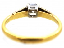 18ct Gold Diamond Solitaire Ring with Diamond Shoulders