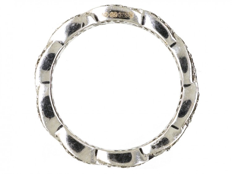 9ct White Gold & Diamond Inter Woven Design Ring