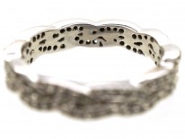9ct White Gold & Diamond Inter Woven Design Ring