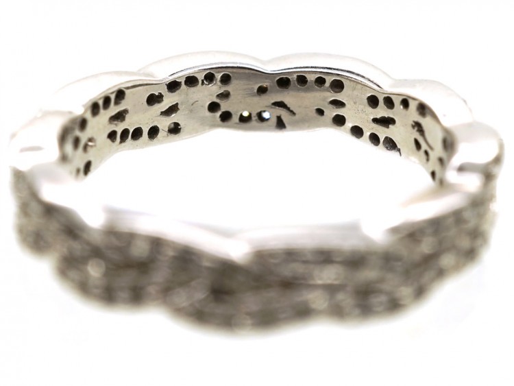 9ct White Gold & Diamond Inter Woven Design Ring