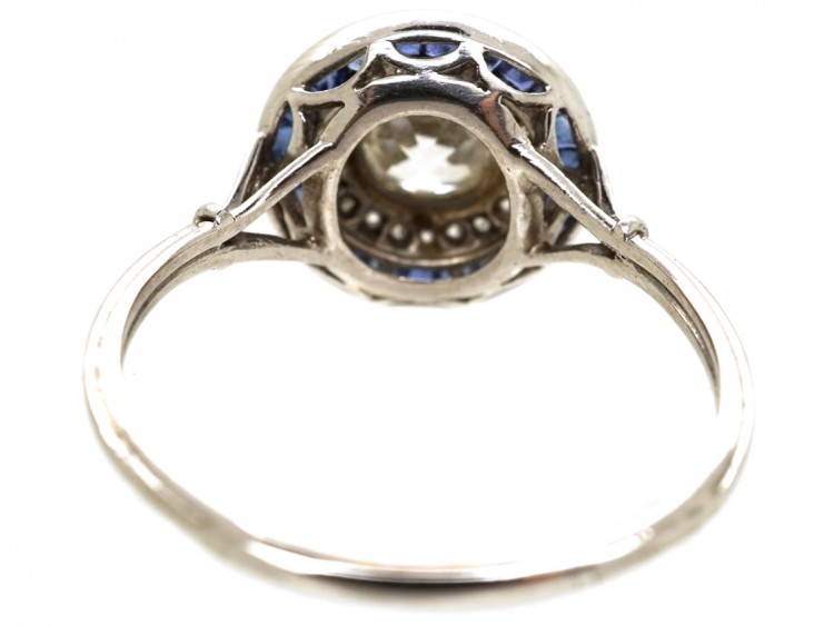 Art Deco Sapphire & Diamond Target Ring