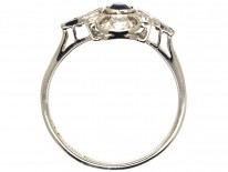 Art Deco Platinum, Sapphire & Diamond Ring