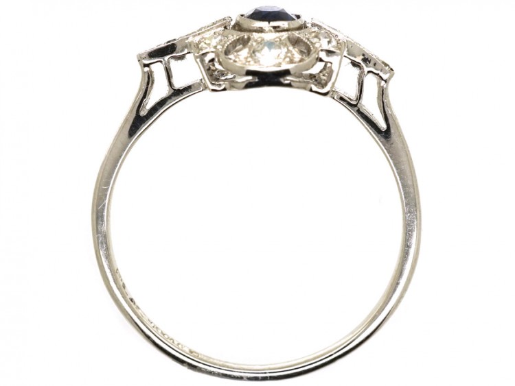 Art Deco Platinum, Sapphire & Diamond Ring