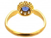 Victorian 18ct Gold, Sapphire & Diamond Cluster Ring