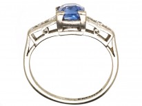 Art Deco Ceylon Sapphire & Diamond Ring