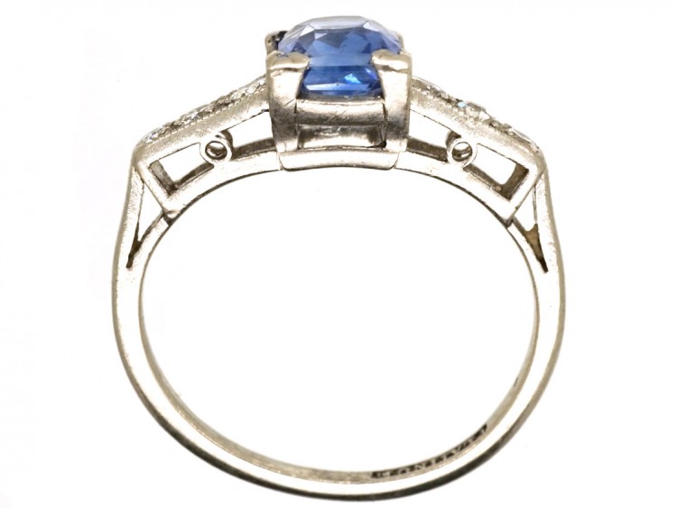 Art Deco Ceylon Sapphire & Diamond Ring