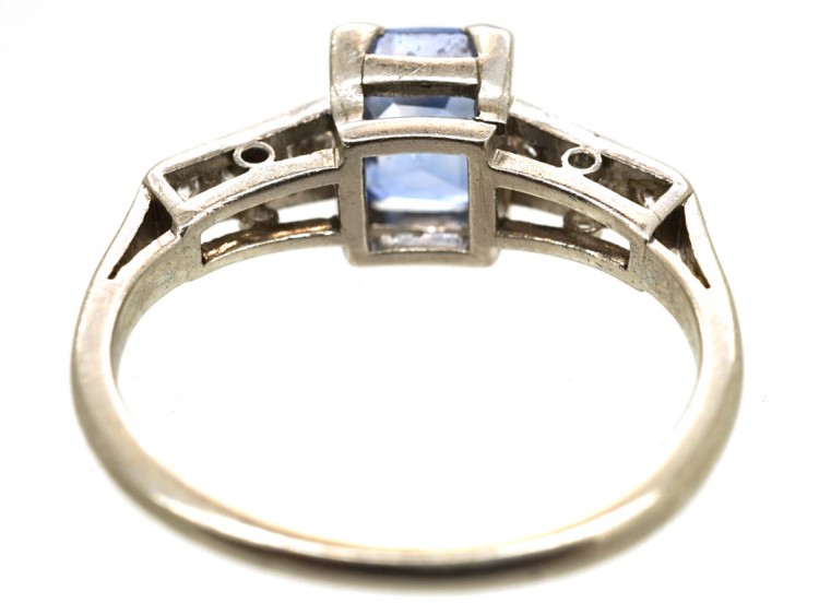 Art Deco Ceylon Sapphire & Diamond Ring