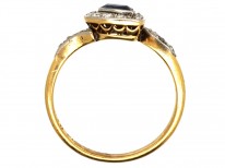 Edwardian 18ct Gold , Platinum, Sapphire & Diamond Canted Heart Ring