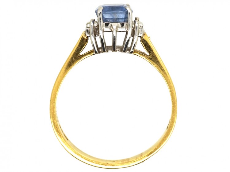 18ct Gold, Ceylon Sapphire & Diamond Ring