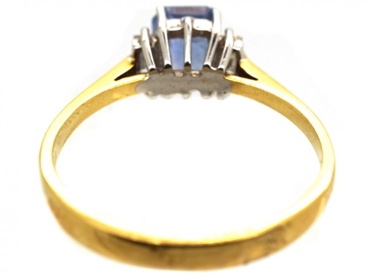 18ct Gold, Ceylon Sapphire & Diamond Ring