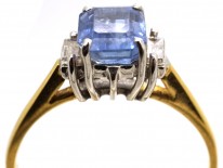 18ct Gold, Ceylon Sapphire & Diamond Ring