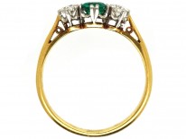 18ct Gold, Platinum, Emerald & Diamond Three Stone Ring