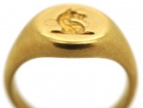 Victorian 18ct Gold Signet Ring of a Unicorn