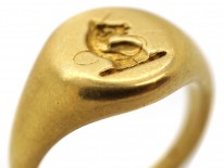 Victorian 18ct Gold Signet Ring of a Unicorn
