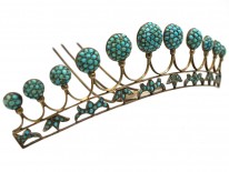 Victorian Silver Gilt & Turquoise Tiara