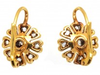 Edwardian 18ct Gold Diamond Cluster Earrings