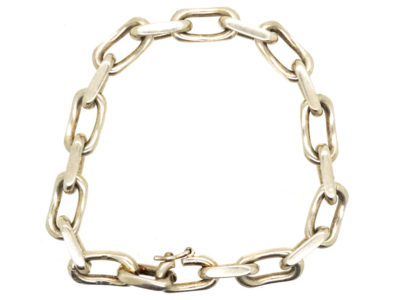 French Silver Curb Link Bracelet from the 1970s