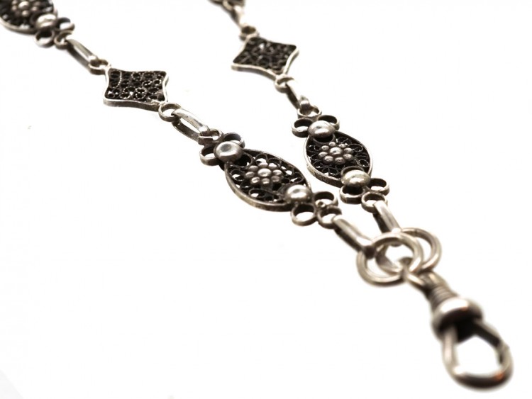 Early 19th Century Silver Ornate Guard Chain