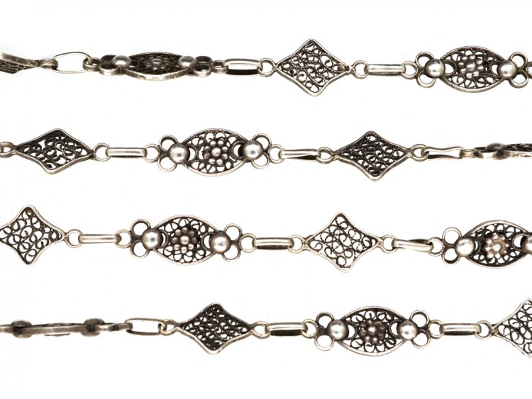 Early 19th Century Silver Ornate Guard Chain