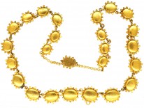 Georgian Pinchbeck & Emerald Green Paste Necklace
