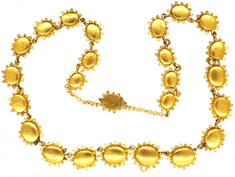 Georgian Pinchbeck & Emerald Green Paste Necklace