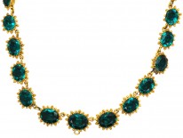 Georgian Pinchbeck & Emerald Green Paste Necklace