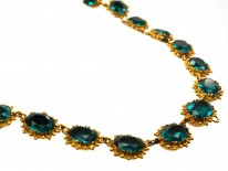 Georgian Pinchbeck & Emerald Green Paste Necklace