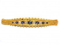 Victorian 15ct Gold, Sapphire & Diamond Bangle