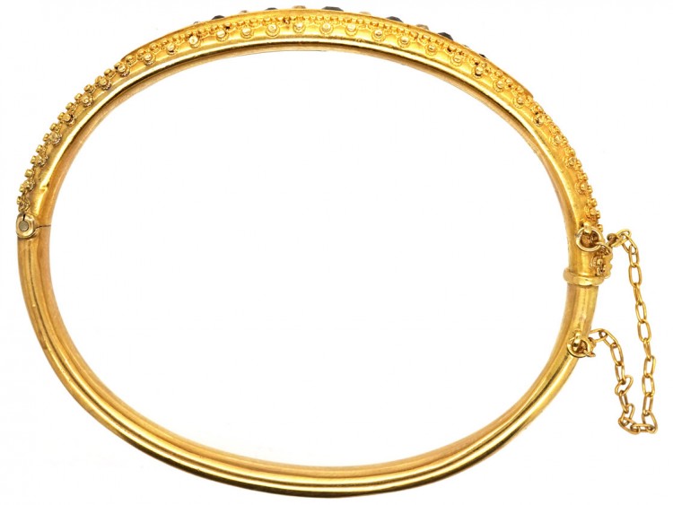 Victorian 15ct Gold, Sapphire & Diamond Bangle