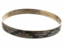 Art Deco Silver & Niello Bangle