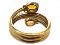 Silver Coily Two Stone Opal Ring