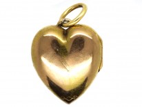 Victorian 15ct Gold Heart Shaped Locket Set With Sapphires & a Diamond