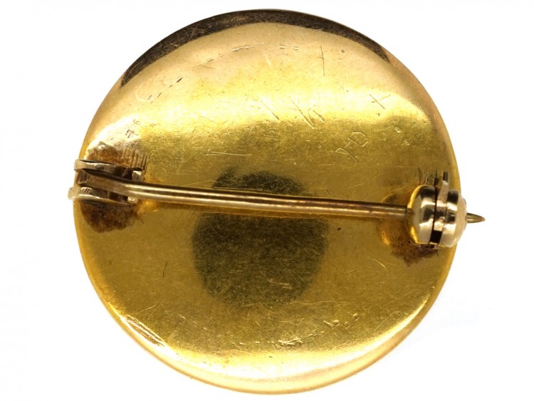 Victorian 18ct Gold & Reverse Intaglio Rock Crystal Brooch of a Horse's Head