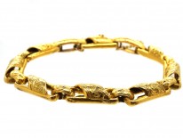 Early Victorian 15ct Gold Engraved Bracelet