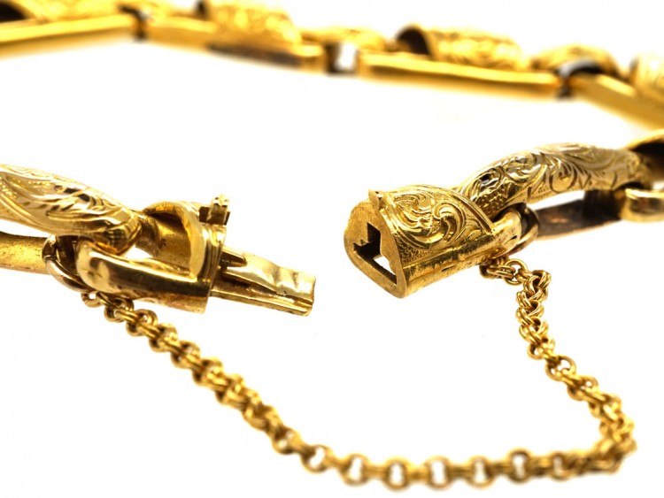 Early Victorian 15ct Gold Engraved Bracelet