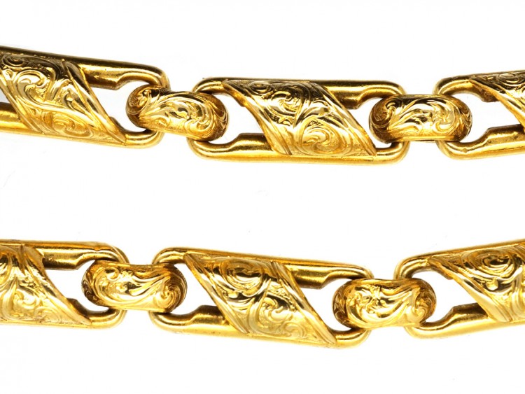 Early Victorian 15ct Gold Engraved Bracelet