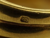 Victorian 18ct Gold Wide Snake Ring With Diamond Eyes