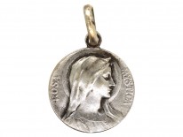 French Silver Medallion of Rosa Mystica by Dropsy