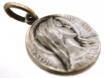 French Silver Medallion of Rosa Mystica by Dropsy
