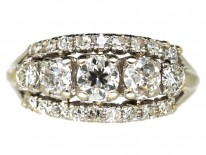 Edwardian Platinum & Diamond Three Row Ring