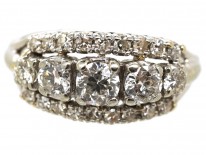 Edwardian Platinum & Diamond Three Row Ring